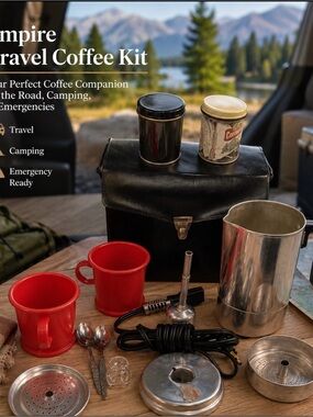 Empire Coffee Pot Travel Kit Electric Aluminum Vintage